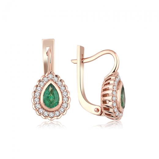 1.13 Karat Pırtlantalı Zümrüt Küpe IDL Sertifikalı