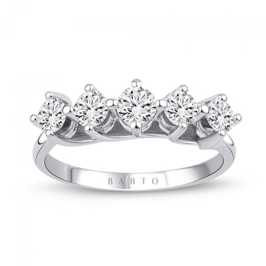 0.80 Karat Pırlanta Beştaş Yüzük IDL Sertifikalı