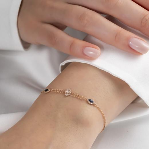 0,29 Karat  Pırlantalı Safir Bileklik