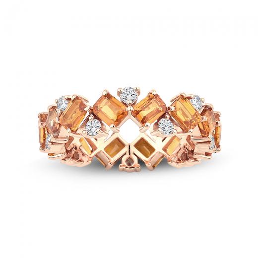 4.70 Karat Pırlantalı Sarı Safir Yüzük IDL Sertifikalı