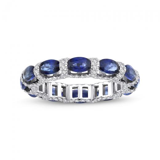 4.44 Karat Pırlantalı Safir Yüzük IDL Sertifikalı