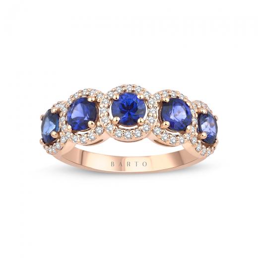 1.68  Karat Pırlantalı Safir Yüzük IDL Sertifikalı