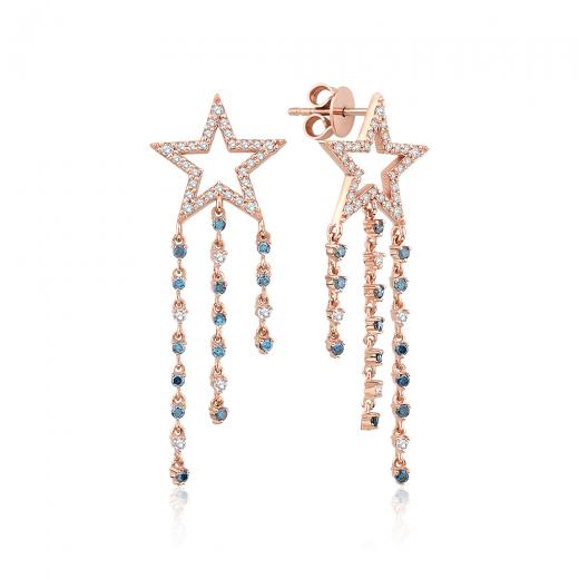 0.71 Karat Pırlanta Zincir Küpe IDL Sertifikalı