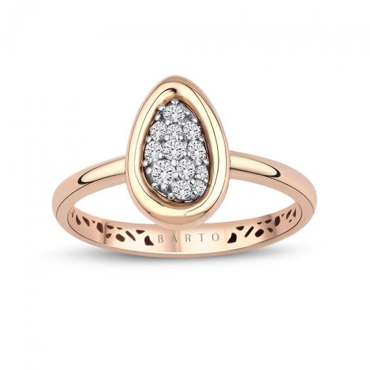 0,19 Karat Pırlanta Tasarım Yüzük IDL Sertifikalı