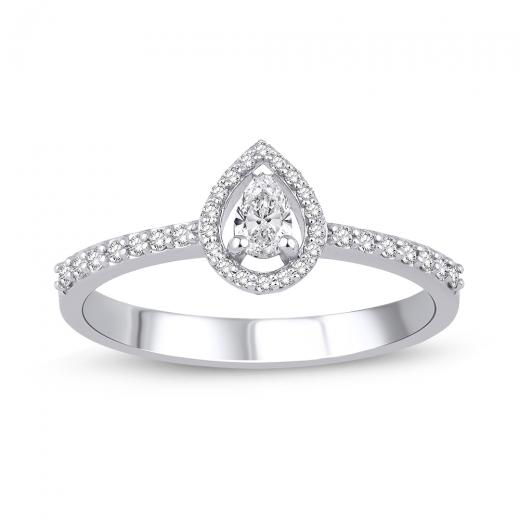 0,30 Karat Damla Tektaş Pırlanta Yüzük