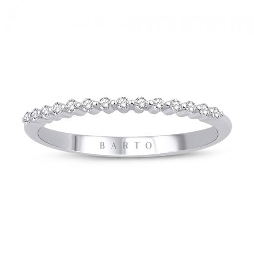 0.13 Karat Pırlanta Yarımtur Yüzük IDL Sertifikalı